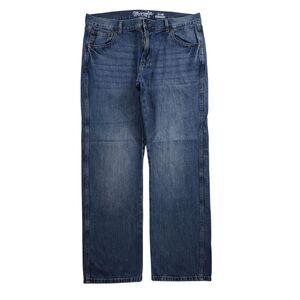 Wrangler Retro Slim Straight Mens 36x30 Denim Western Rodeo Ranch 100% Cotton